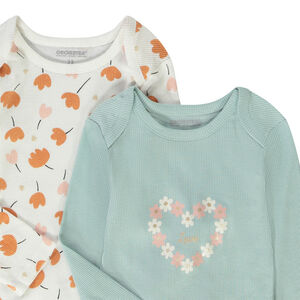 Pack de 5 bodies de punto acanalado para bebé niña 