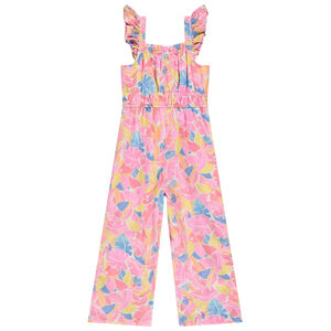 Combinaison larga de gasa con estampado floral niña 