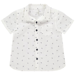 Chemise manches courtes imprimée bateaux all-over 