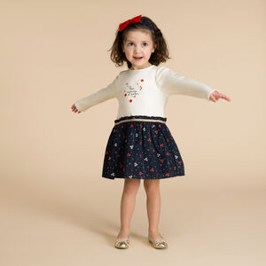 Pelele bicolor efecto 2 en 1 con estampado floral para bebé niña 