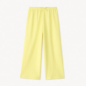 Pantalón fluido de jersey texturizado liso para niña 
