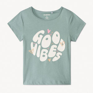 Camiseta de manga corta con estampado brillante para niña  Main Camiseta de manga corta con estampado brillante para niña