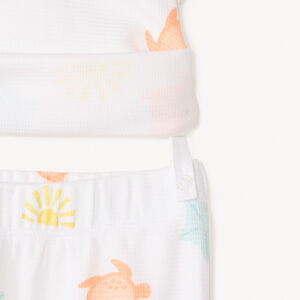 Conjunto de pijama corto de 2 piezas con estampado de tortugas para bebé niño 