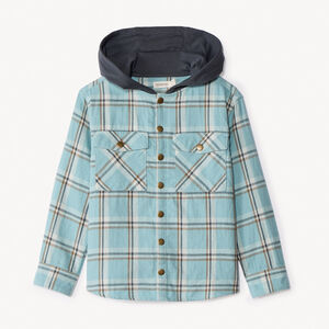 Chemise manches longues à carreaux et capuche pour garçon Main Chemise manches longues à carreaux et capuche pour garçon