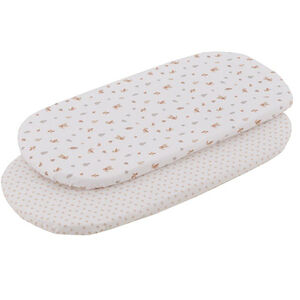 Sábana bajera moisés y carro Pack 2 uds. Senda beige 