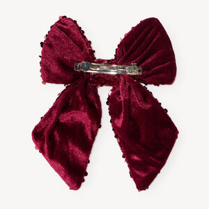 Barrette fille gros nœud en velours et sequins 