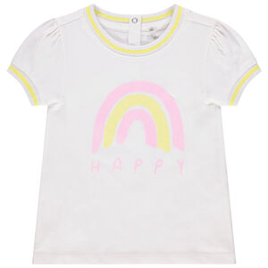 Camiseta manga corta de algodón orgánico estampado fantasía 