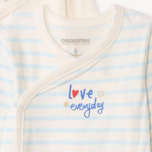 Lote de 7 bodies de manga larga fantasía para bebé niña con aperturas diferentes según la edad 