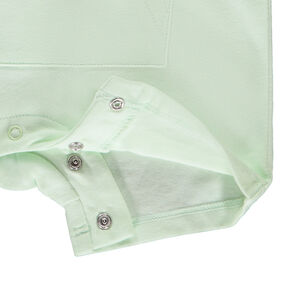 Combishort de punto flameado con parche de piña para bebé niño 