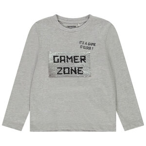 Camiseta de manga larga en jersey con lentejuelas mágicas niño 