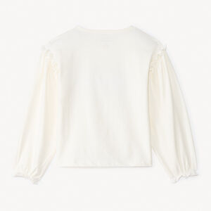 Camiseta de manga larga con lazo de tul para niña 