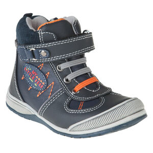 Botines efecto piel con cordones, velcro y cremallera 