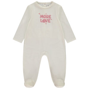 Pelele de terciopelo estampado More Love para bebé niña 