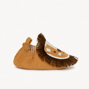 Bottillons en velours marron ludique lion pour bébé garçon  Main Bottillons en velours marron ludique lion pour bébé garçon