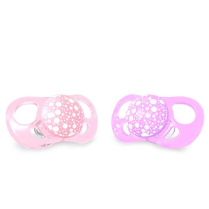 Set de sucettes en silicone 6+ mois - Violet/Rose Pastel  