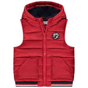 Chaleco acolchado sin mangas con parche y capucha para niño  Main Chaleco acolchado sin mangas con parche y capucha para niño