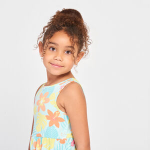 Vestido sin mangas con estampado fantasía niña 