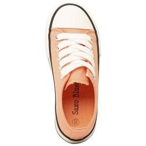 Zapatillas bajas de lona coral con cordones para niña 