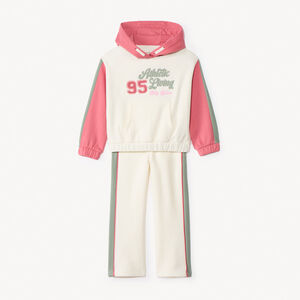 Ensemble jogging molleton effet color block pour fille  Main Ensemble jogging molleton effet color block pour fille