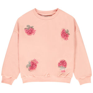 Sudadera de felpa oversize con motivos efecto pétalos 3D para niña  Main Sudadera de felpa oversize con motivos efecto pétalos 3D para niña