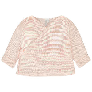 Chaleco de punto efecto cruzado para bebé niña 