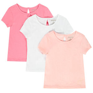 Pack de 3 camisetas lisas de jersey para bebé niña 