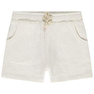 Short de felpa cloqué con cordón de ajuste para niña 