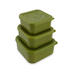 Lote de 3 lunchboxes apilables Mr. Dino verdes 