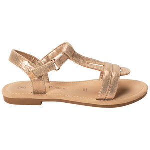Sandalias doradas con doble tira para niña 