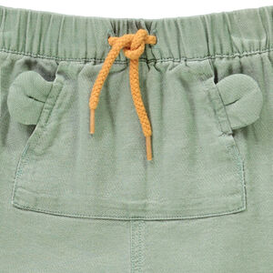 Bermudas lisas con bolsillo canguro lúdico para bebé niño 