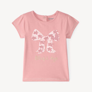 Camiseta de manga corta para bebé niña con estampado en relieve fantasía. 