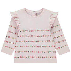 Camiseta de rayas con volantes para bebé niña 