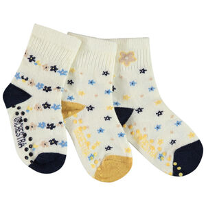 Pack de 3 pares de calcetines antideslizantes con estampado floral niña bebé 
