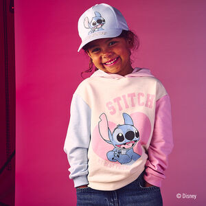 Sudadera con capucha efecto color block Stitch Disney niña 