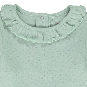 Camiseta de manga larga de punto calado para bebé niña 