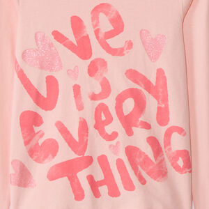 Camiseta de manga larga fantasía con purpurina para niña 