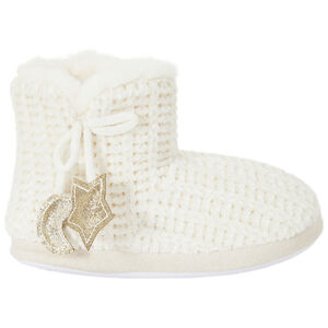 Botas de punto con decoraciones de purpurina para niña 