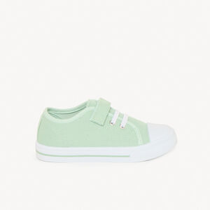 Zapatillas bajas de tela con cordones elásticos y velcro para bebé niño 
