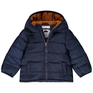 Plumífero acolchado con capucha y forro micropolar para bebé niño 