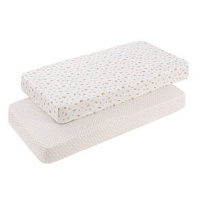 Sábana bajera cuna 60x120 cm Pack 2 uds. Senda beige 