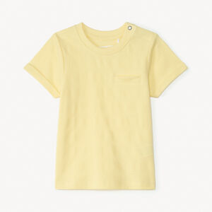 Camiseta de manga corta lisa de jersey con efecto pop-corn para bebé niño. 