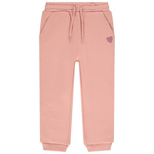 Jogging liso con bordado de corazón para bebé niña 