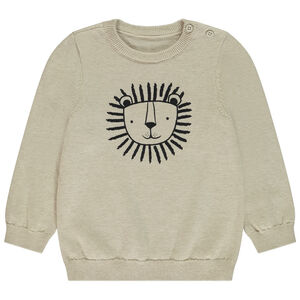 Jersey de punto con estampado de león para bebé niño 