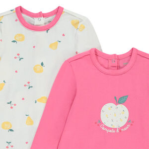 Pack de 2 peleles de punto con estampado para bebé niña 