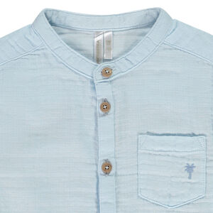 Camisa de manga corta con bordado de palmera para bebé niño 