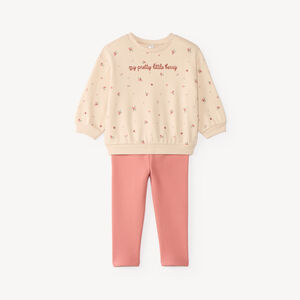 Conjunto de chándal para niña bebé con estampado de frutas 