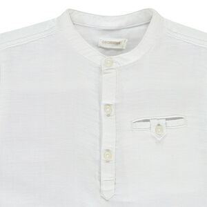 Túnica de manga corta lisa en doble gasa para niño 