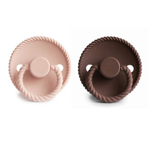 Pack de 2 chupetes de silicona 0-6M Rope Blush/ Cocoa 