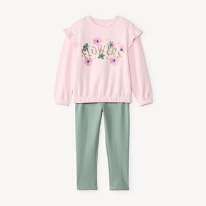Ensemble jogging en scuba avec sequins pour fille  Main Ensemble jogging en scuba avec sequins pour fille