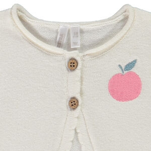 Chaleco de punto con bordado de manzana para bebé niña 